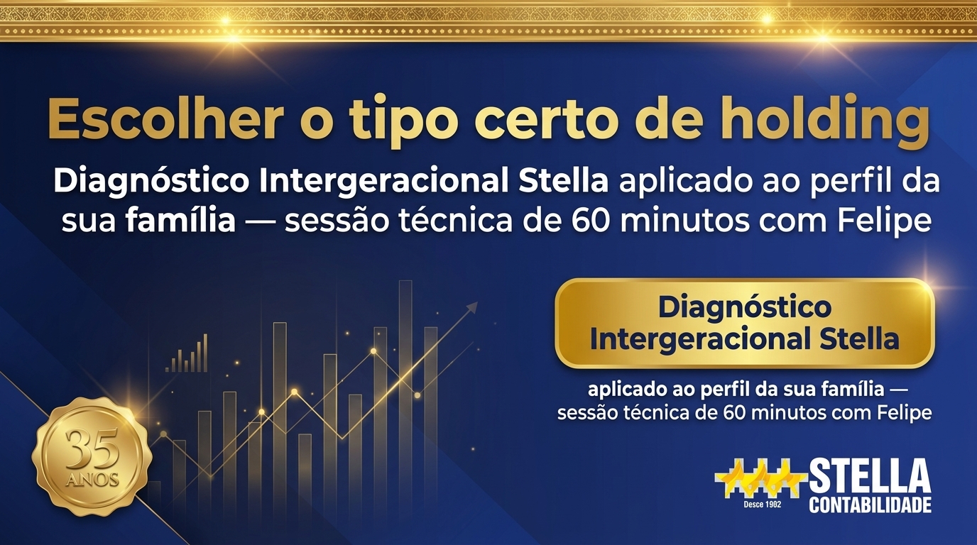 Banner CTA — Diagnóstico Intergeracional Stella aplicado ao tipo de holding ideal
