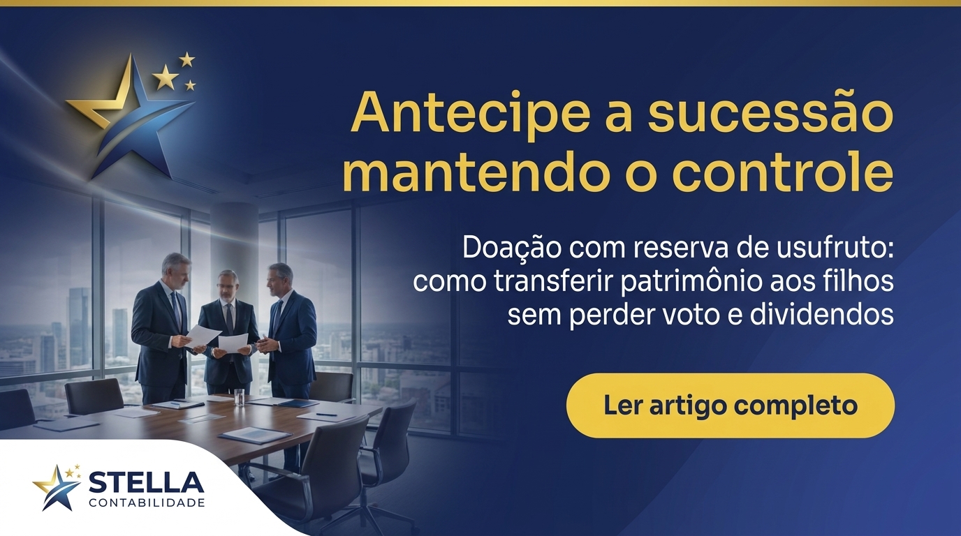 Banner CTA — antecipar sucessão por doação com reserva de usufruto com a Contabilidade Stella