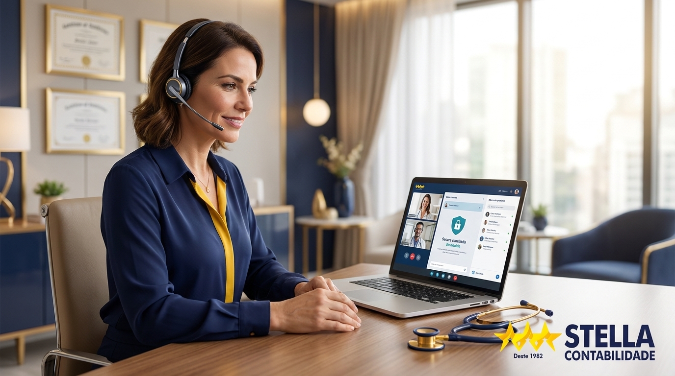 Telemedicina pós-Reforma — entender a tributação da sua teleconsulta com a Contabilidade Stella Banner CTA — entender a tributação da teleconsulta da sua clínica com a Contabilidade Stella