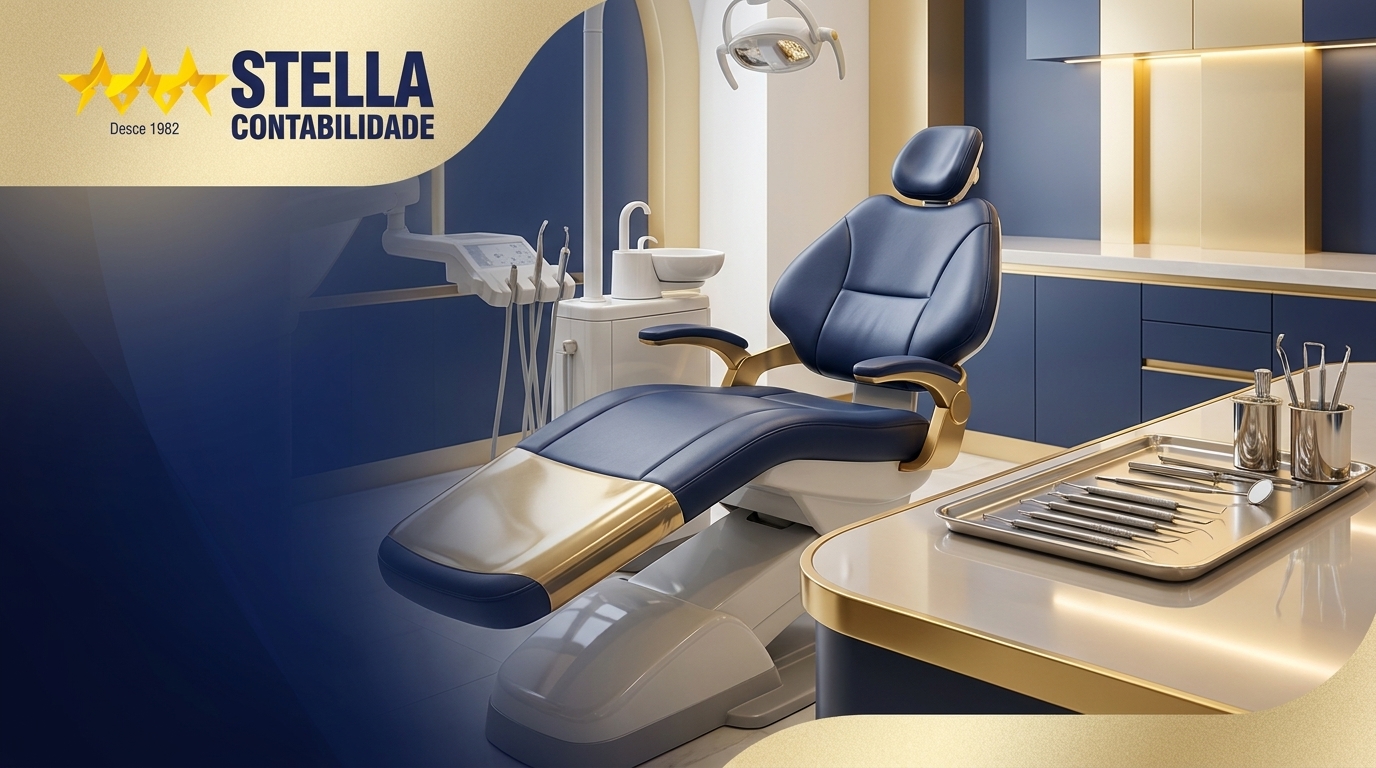 Dentista PJ — entender o regime tributário ideal com a Contabilidade Stella Banner CTA — entender o regime tributário ideal para clínica odontológica com a Contabilidade Stella