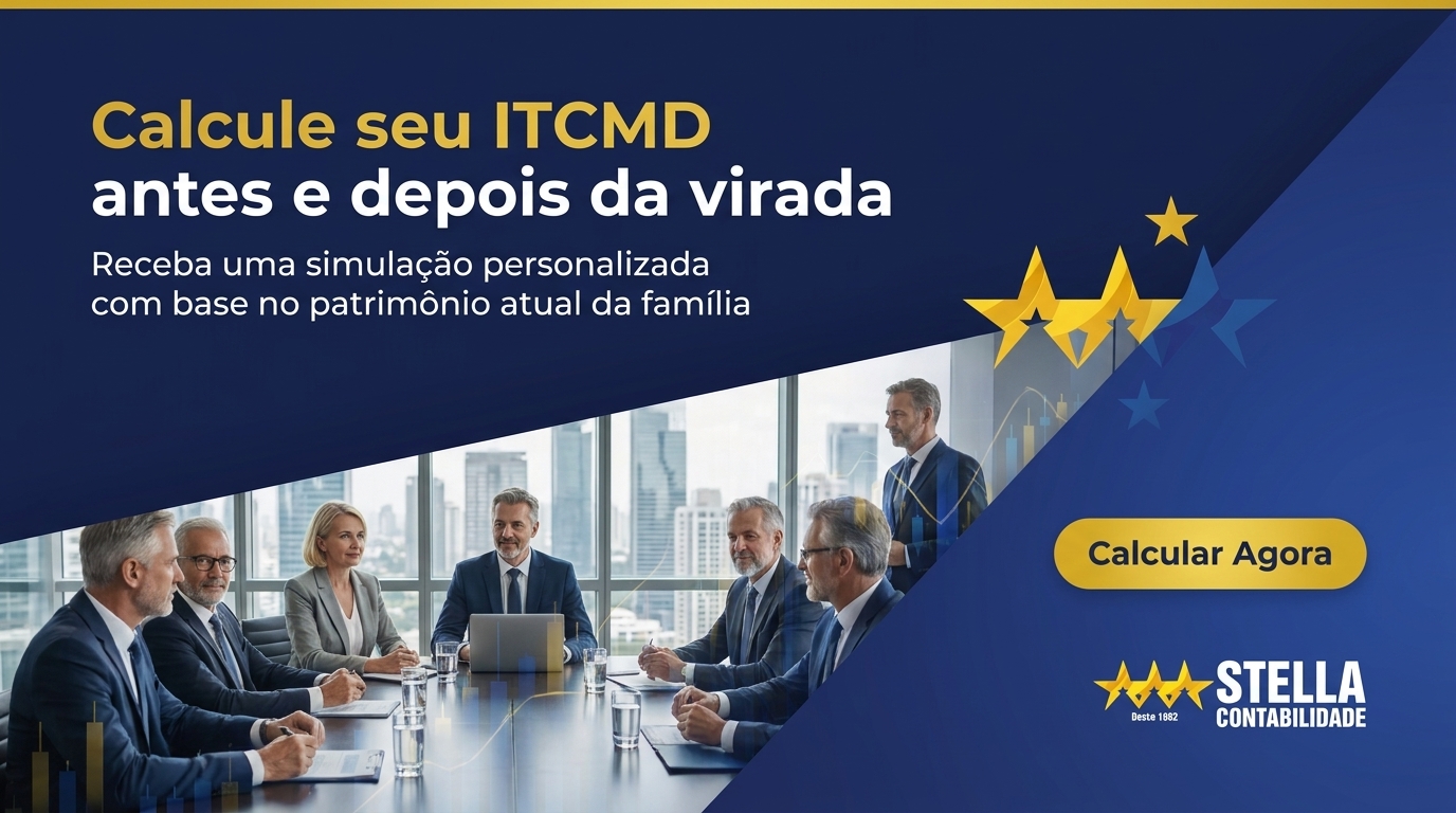 Banner CTA — calcule o ITCMD da sua holding em 2026 e em 2027 com a Contabilidade Stella
