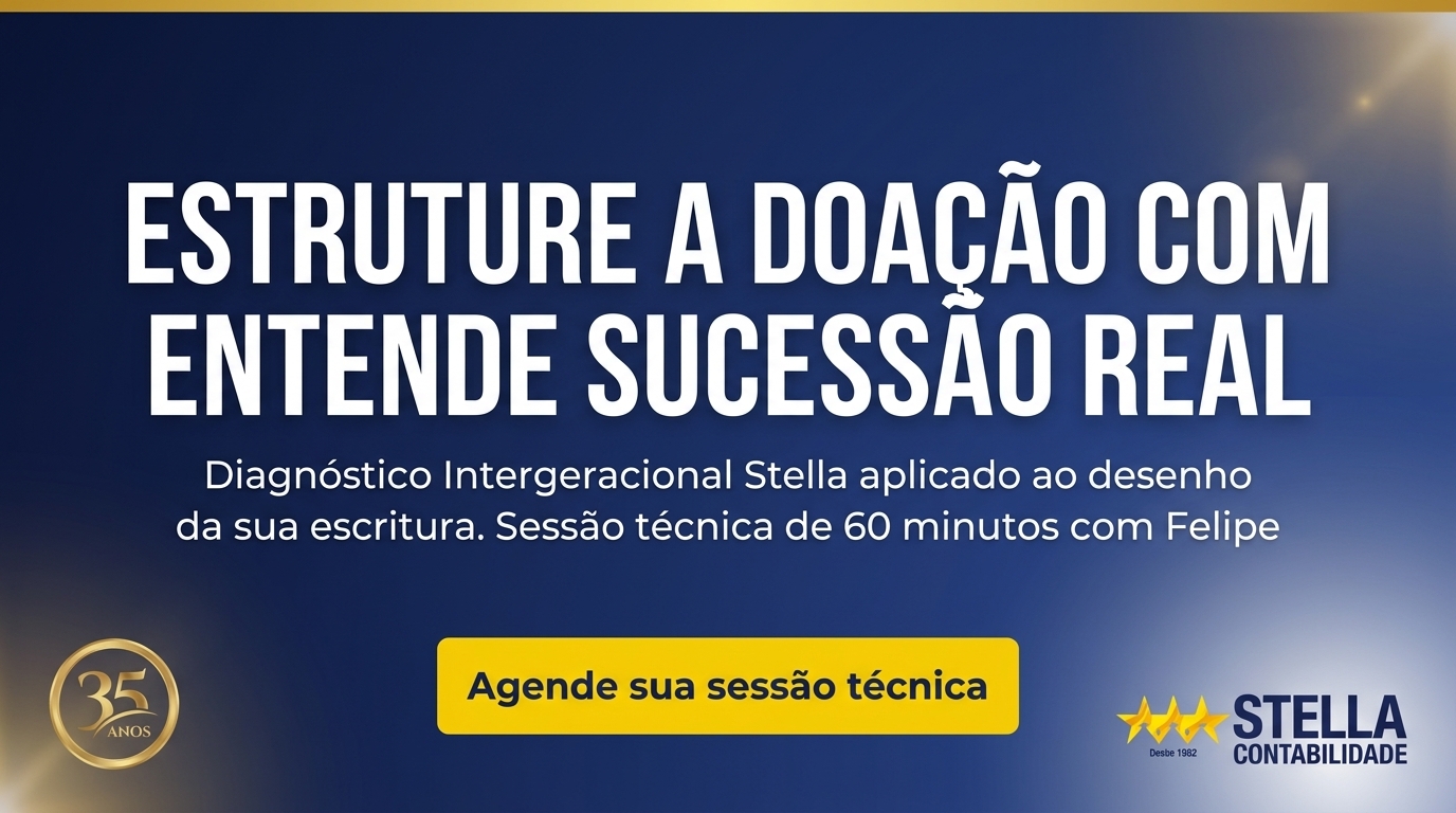 Banner CTA — estruturar doação com cláusulas adequadas com a Contabilidade Stella