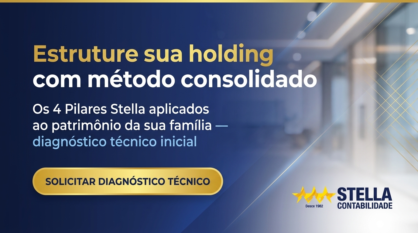 Banner CTA Stella — diagnóstico de estrutura da sua holding familiar