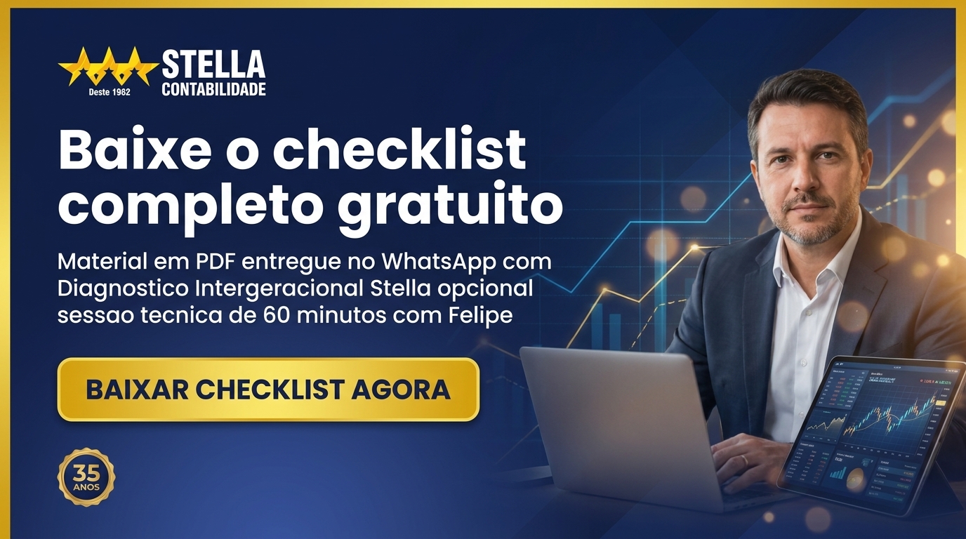 Banner CTA — baixar PDF gratuito do checklist + Diagnóstico Intergeracional Stella